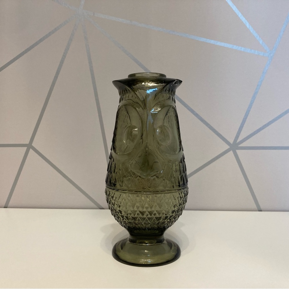 HTF CHARCOAL VIKING OWL FAIRY LAMP (READ) 6900